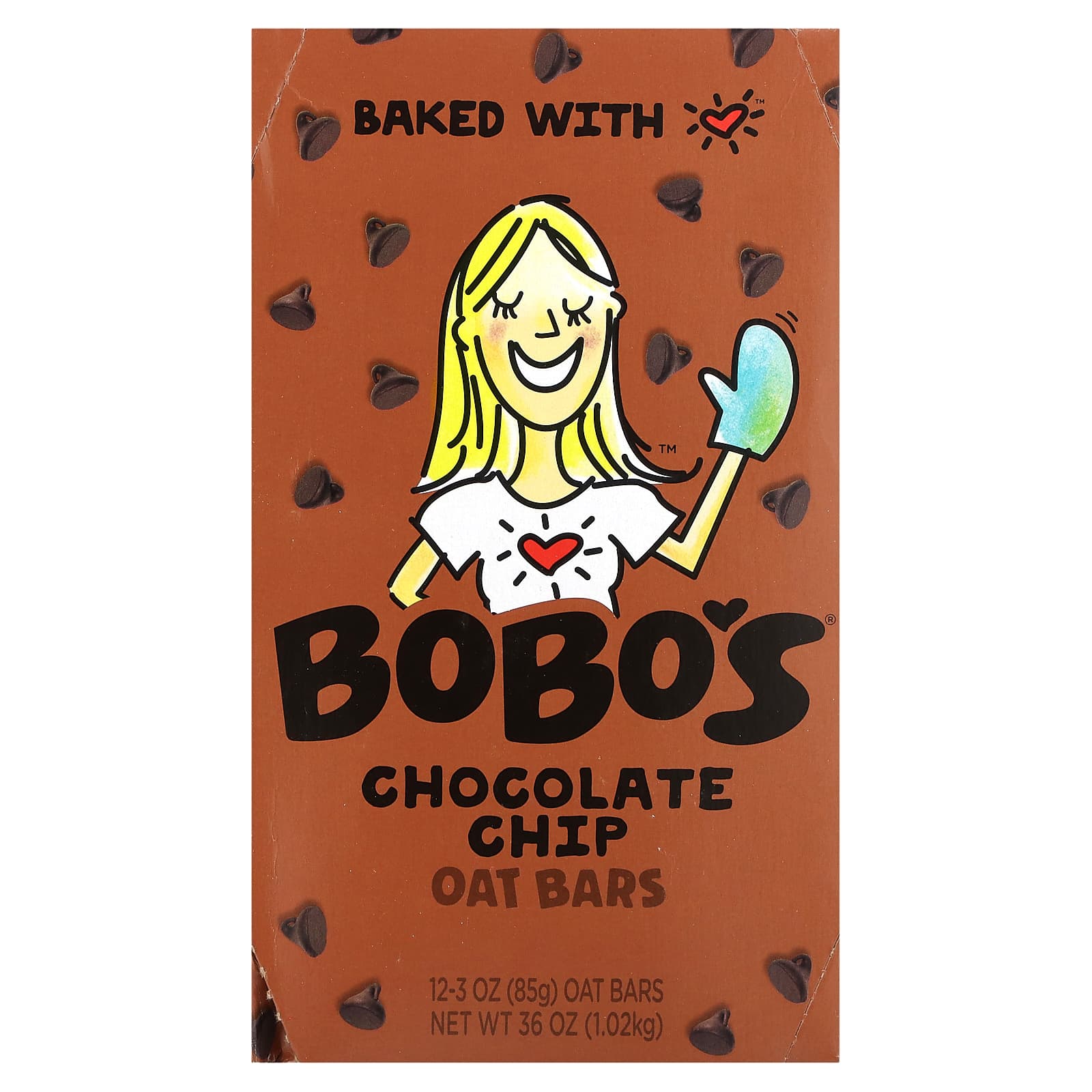 Bobo's Oat Bars, Chocolate Chip Oat Bars, 12 Bars, 3 oz (85 g) Each