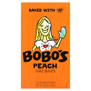 Bobo's Oat Bars, Peach Oat Bars, 12 Bars, 3 oz (85 g) Each