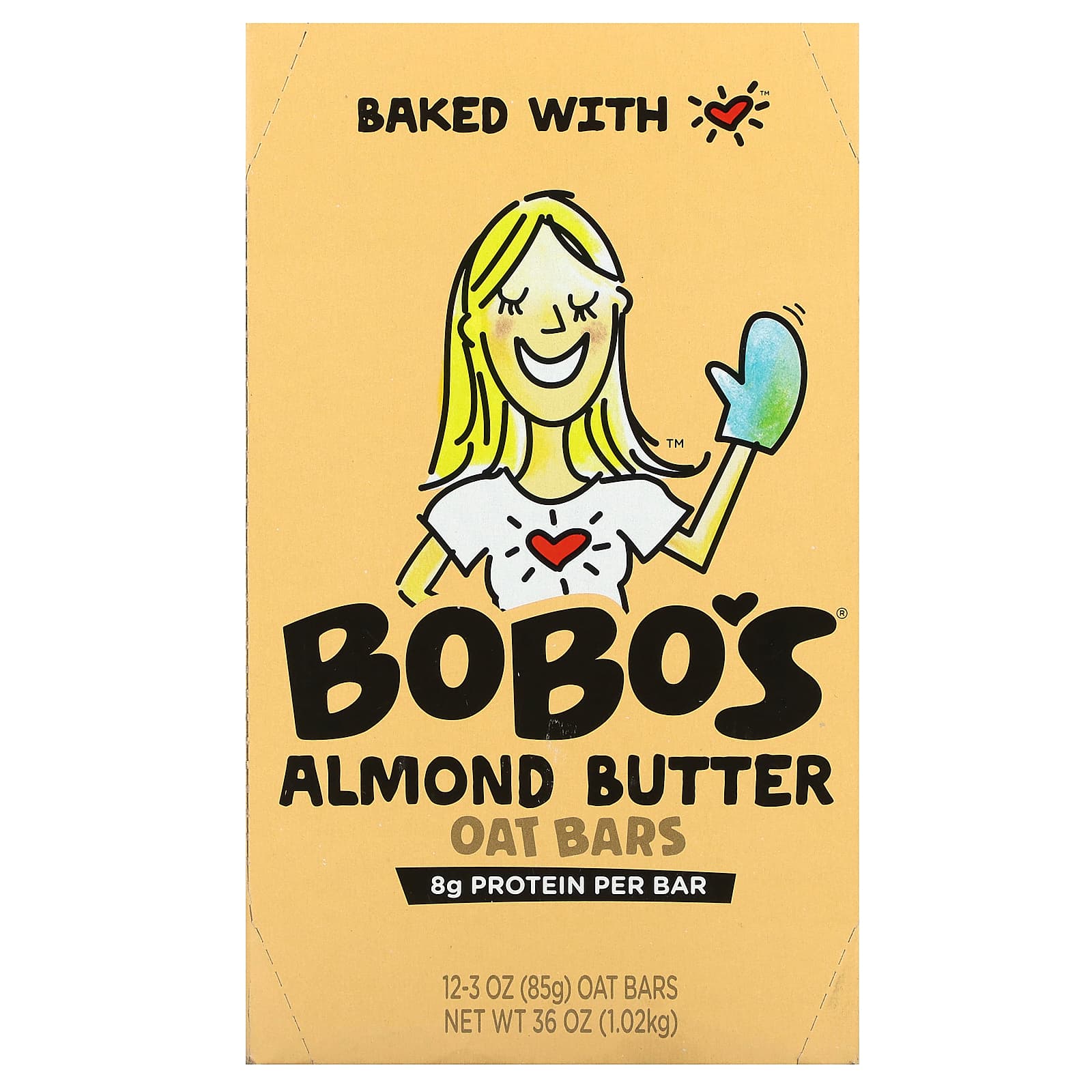 Bobo's Oat Bars, Almond Butter Oat Bars, 12 Bars, 3 oz (85 g) Each