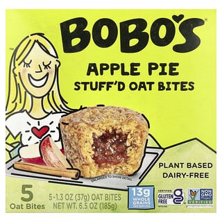 Bobo's Oat Bars, スタッフドオーツバイト、アップルパイ、5個、各37g（1.3オンス）