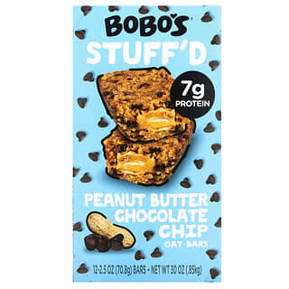 Bobo's Oat Bars, Stuff'd Oat Bars, Peanut Butter Chocolate Chip, 12 Bars, 2.5 oz (70.8 g) Each