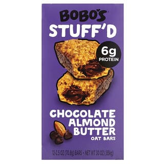 Bobo's Oat Bars, Barritas de avena rellenas, Mantequilla de chocolate y almendras, 12 barritas, 70,8 g (2,5 oz) cada una
