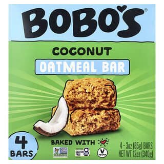 Bobo's Oat Bars, Coconut Oatmeal Bar, 4 Bars, 3 oz (85 g) Each