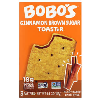 Bobo's Oat Bars, Cinnamon Brown Sugar Toaster, 3 Pastries, 6.6 oz (187 g)