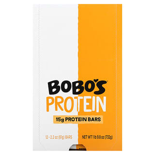 Bobo's Oat Bars, Barritas proteicas, Mantequilla de maní y chips de chocolate, 12 barritas, 61 g (2,2 oz) cada una