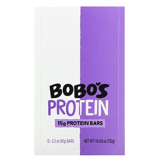 Bobo's Oat Bars, Barras de Proteína, Manteiga de Chocolate Duplo e Manteiga de Amêndoa, 12 Barras, 61 g (2,2 oz) Cada