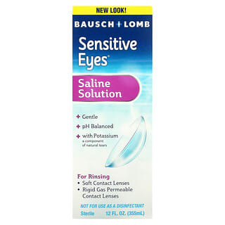 Bausch + Lomb, 식염수, Sensitive Eyes, 355ml(12fl oz)