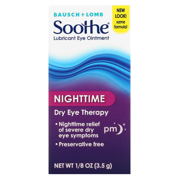 Bausch + Lomb, Soothe, Lubricant Eye Ointment, Nightime, beruhigende, befeuchtende Augensalbe, für die Nacht, 3,5 g (1/8 oz.)