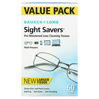 Sight Savers, Pre-Moistened Lens Cleaning Tissues, Multi-Purpose, 60 Count