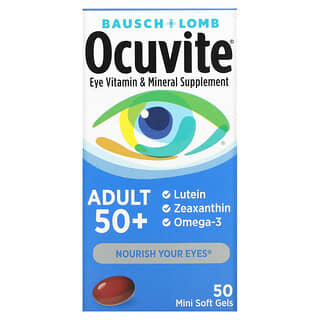 Ocuvite, للبالغين من 50 عامًا فأكبر، مكمل فيتامينات ومعادن للعينين، 50 كبسولة هلامية