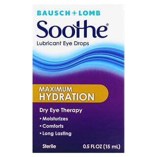 Bausch + Lomb, Soothe, смазывающие глазные капли, максимальное увлажнение, 15 мл (0,5 жидк. Унции)