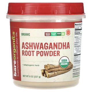 BareOrganics, Organic Ashwagandha Root Powder, 8 oz (227 g)
