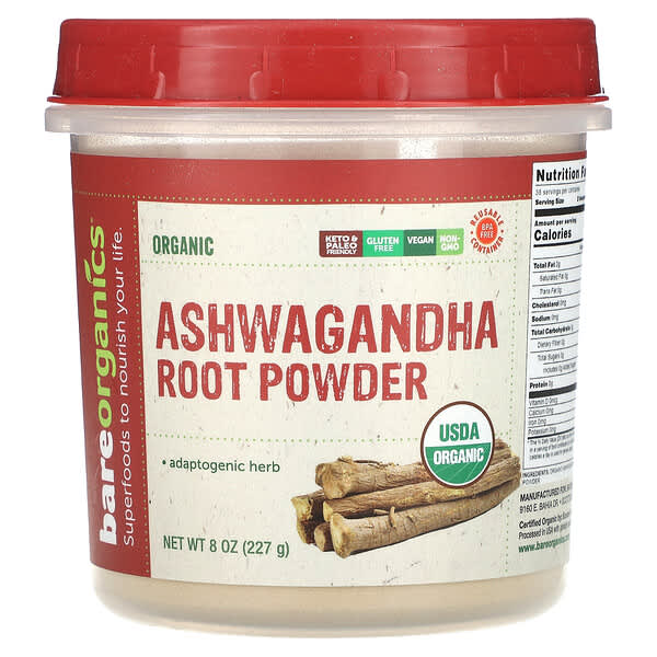 Bareorganics Organic Ashwagandha Root Powder Oz G