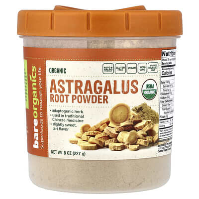 BareOrganics, Organic Astragalus Root Powder, 8 oz (227 g)
