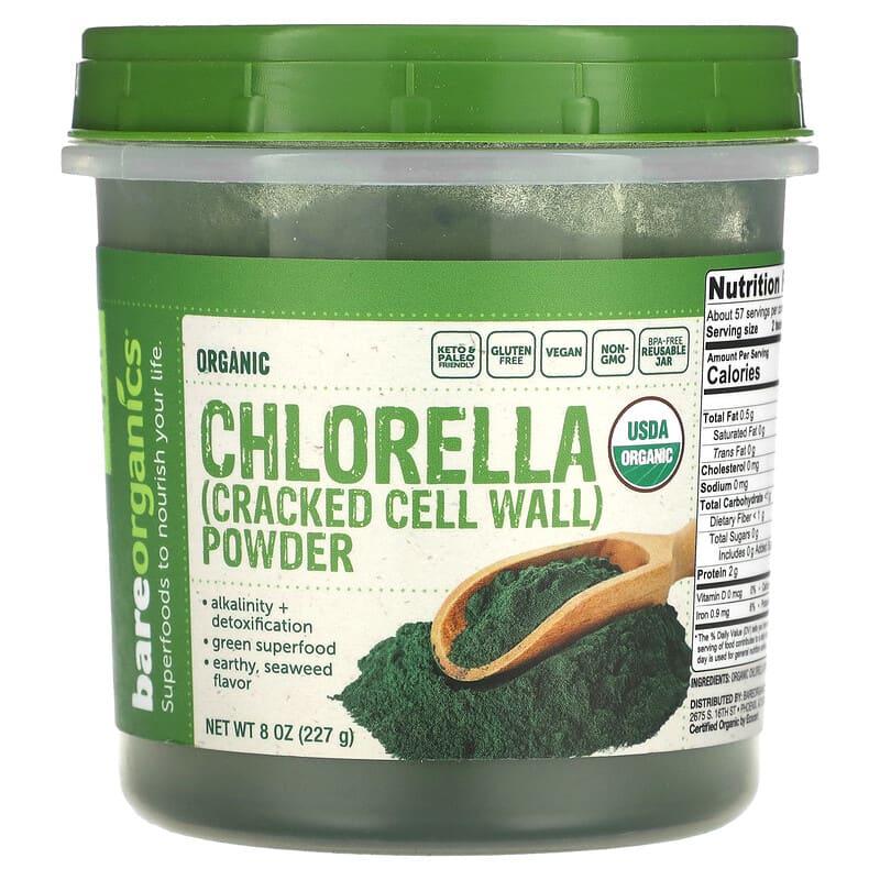 Sunlit Best USDA Organic Chlorella Powder - Green Algae