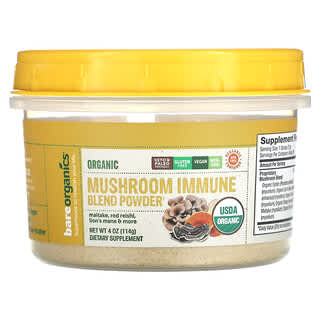 BareOrganics, Organic Mushroom Immune Blend Powder, 4 oz (114 g)