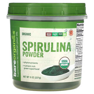 BareOrganics, Organic Spirulina Powder , 8 oz (227 g)
