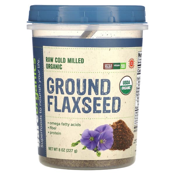 Raw Cold Milled Organic Ground Flaxseed, 8 oz (227 g)