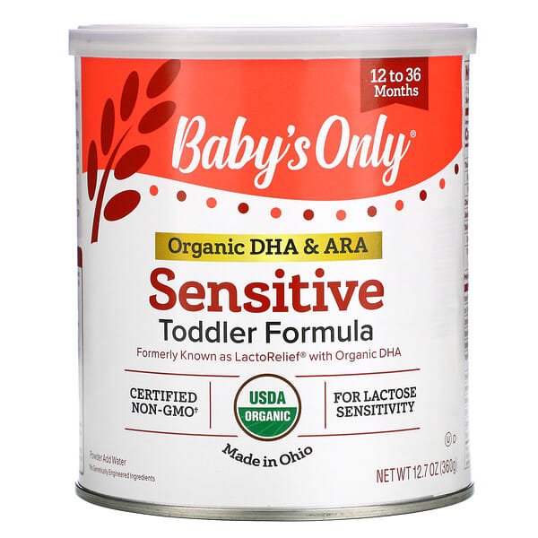 Nature's One, Baby's Only, Organic DHA & ARA Sensitive Toddler Formula, 12 to 36 Months, 12.7 oz (360 g)