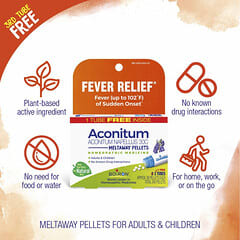 Boiron, Aconitum, Fever Relief, Meltaway Pellets, 30C, 3 Tubes, 80 Pellets Each — foto 6