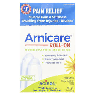 Boiron, Arnicare Roll-On, Pain Relief, Fragrance-Free, 2 Roll-On Tubes, 1.5 oz Each
