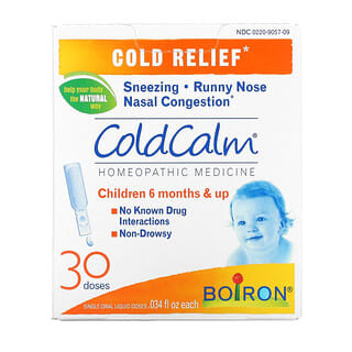 Boiron (بوارون)‏, ColdCalm، علاج البرد، للأطفال من عمر 6 أشهر فأكثر، 30 جرعة سائلة منفردة يتم تناولها عن طريف الفم، .034 أونصة سائلة لكل منها