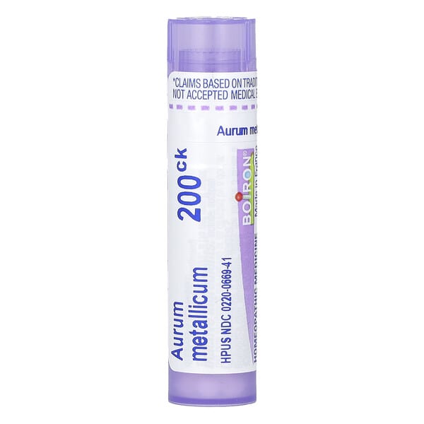 Boiron, Aurum Metallicum 200CK, 스트레스 릴리프, 펠릿 약 80개