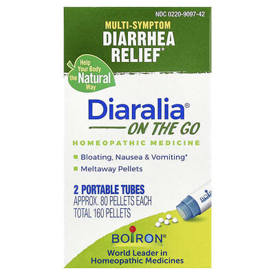 Boiron, Diaralia® On The Go, 2 portable tubes, approximately 80 capsules each