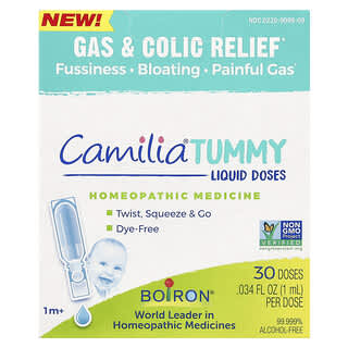 Boiron, Camilia Tummy, Liquid Doses, 1 Month +, 30 Doses, 0.34 fl oz (1ml) Each