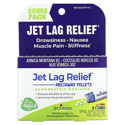 Boiron, Jet Lag Relief, Dissolving Granules, Assorted Pack, 3 Count, 80 Granules Each