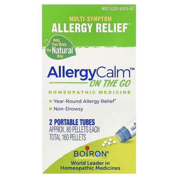 AllergyCalm™ On The Go, 2 Portables Tubes, 80 Pellets Each