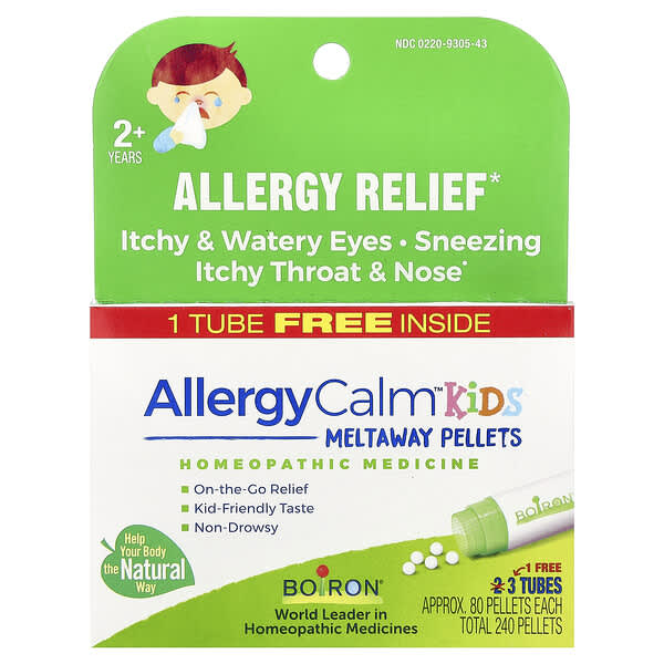 AllergyCalm™ Kids, 2+ Years, 3 Tubes, 80 Pellets Each