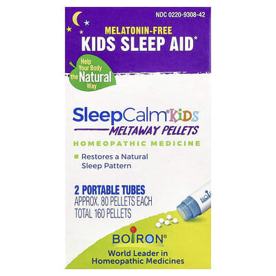 Boiron, SleepCalm® Kids, 2 portable tubes, 80 capsules each
