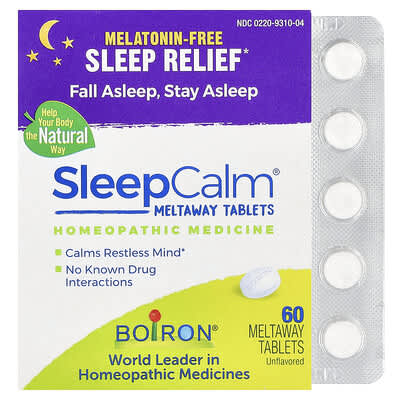 Boiron, SleepCalm®, Unflavoured, 60 Meltaway Tablets