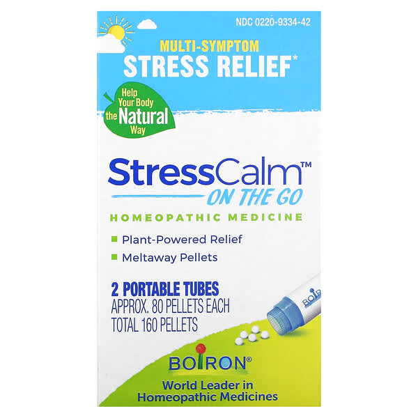 Boiron, StressCalm® 온 더 고, 휴대용 튜브 2개, 펠릿 1개당 80정