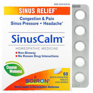 Boiron, SinusCalm, Sinus Relief, geschmacksneutral, 60 schnellauflösende Tabletten