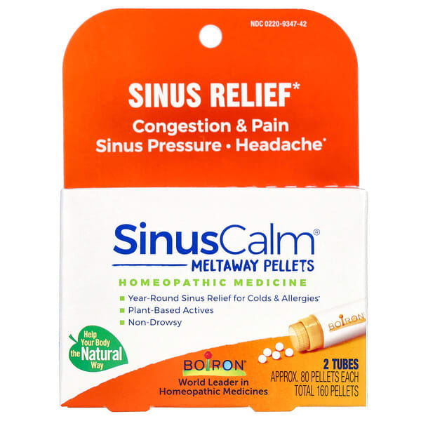 SinusCalm®, Sinus Relief, 2 Tubes, 80 Pellets Each