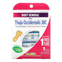 Boiron, Thuja Occidentalis 30C, Wart Removal, 3 Tubes, Approx 80 Pellets Per Tube