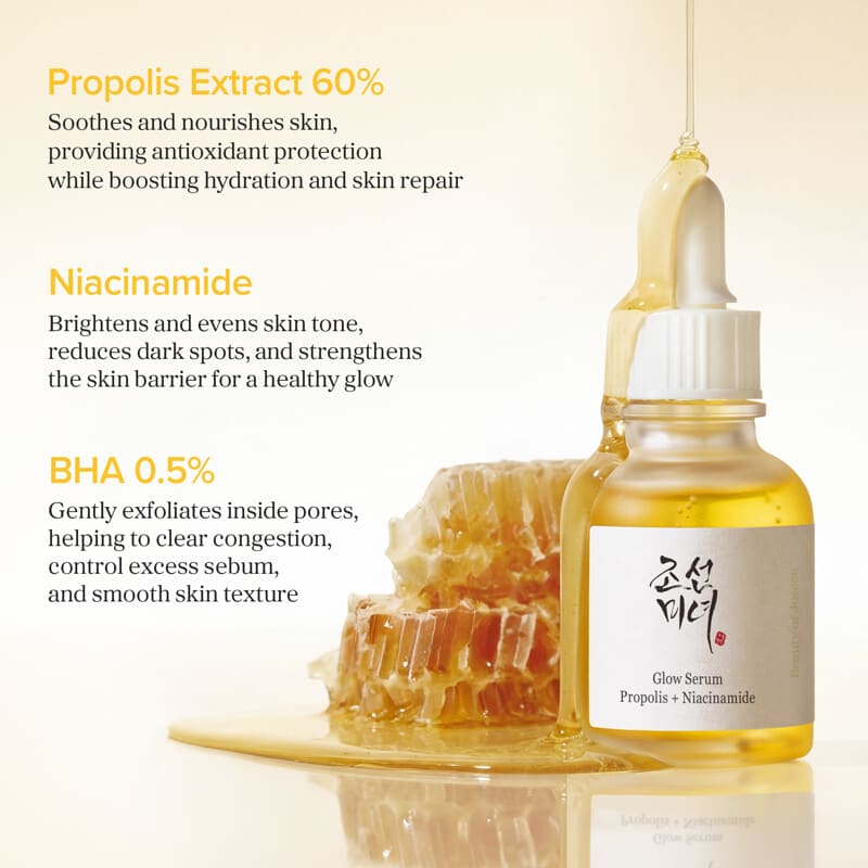 Glow Serum, Propolis + Niacinamide, 1.01 fl oz (30 ml)