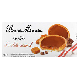 Bonne Maman, Тарталетки, шоколадная карамель, 9 тарталеток, по 15 г (0,53 унции)