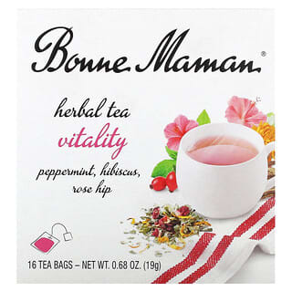 Bonne Maman, Herbal Tea, Vitality, Caffeine Free, 16 Tea Bags, 0.68 oz (19 g)