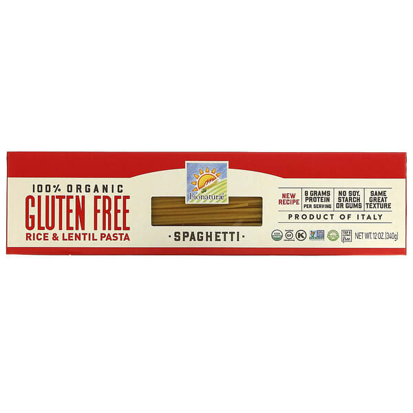 Bionaturae, 100% Organic Gluten Free Rice & Lentil Pasta, Spaghetti, 12 oz (340 g)