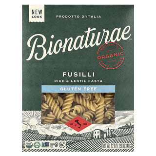 Bionaturae, Fusilli, Rice & Lentil Pasta, Gluten Free, 12 oz (340 g)