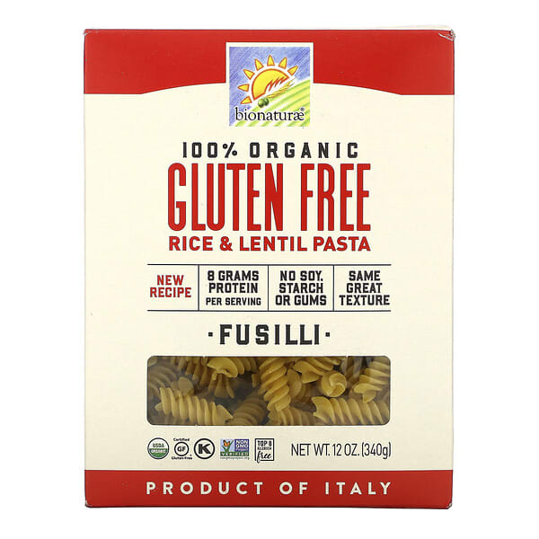 Bionaturae, 100% Organic Gluten Free Rice & Lentil Pasta, 12 oz (340 g)