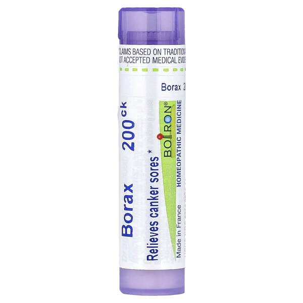 Boiron, Borax, 200CK, Canker Sore Relief, Approx. 80 Pellets