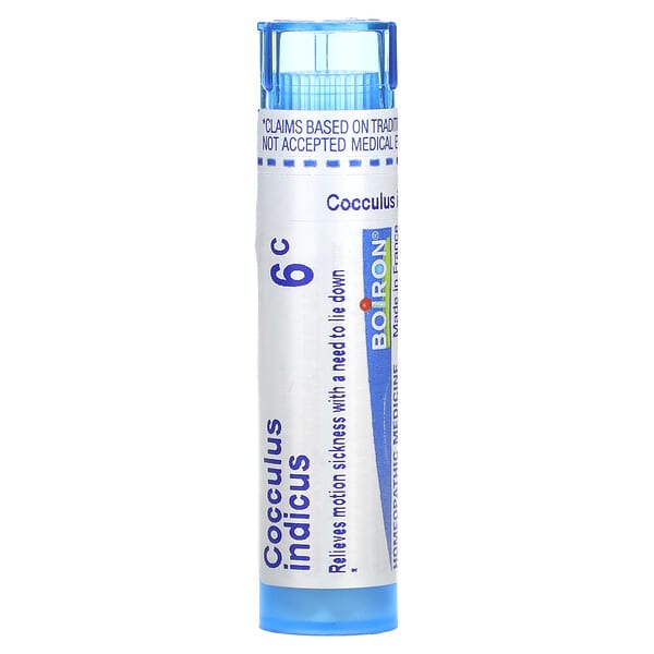 Boiron, Cocculus Indicus, 6C, 멀미 완화, 펠릿 약 80개