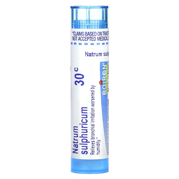 Boiron, Natrum 황산염, 30C, 기침 완화, 펠릿 약 80개