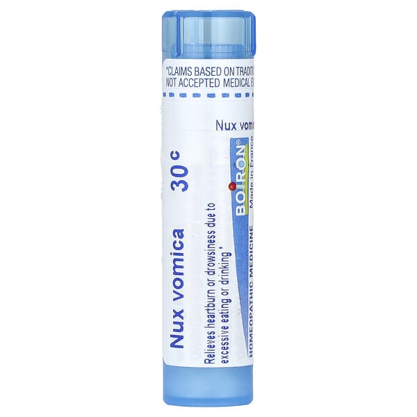 Boiron, Nux Vomica, 30C, 속쓰림 완화, 펠릿 약 80개