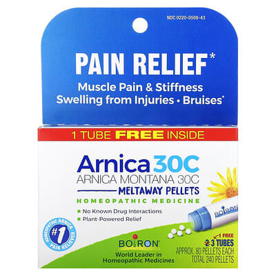 Boiron, Arnica Montana, 30C, 3 Tubes, Approx. 80 Pellets Each