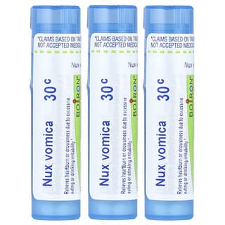 Boiron, Nux Vomica 30C, 3 tubes, environ 80 granulés chacun